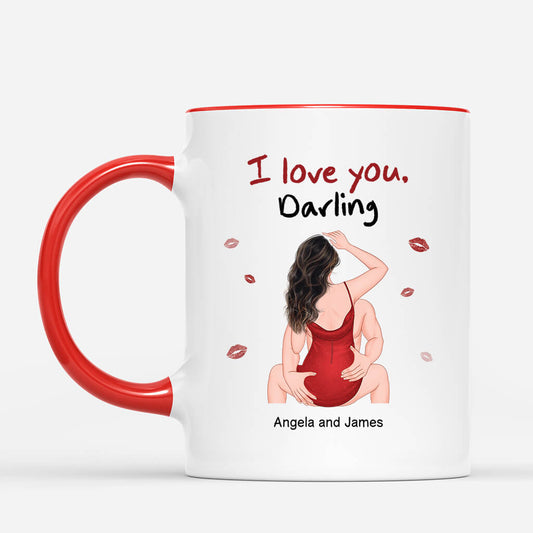 3671MUK2 i love you darling customised couple mug