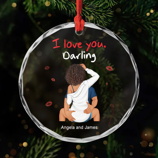 3671OUS2 custom couple gifts i love you darling glass christmas ornament_s 3671O6T5G