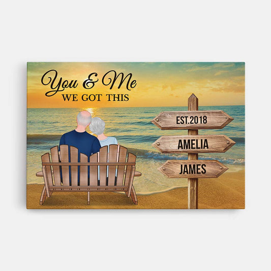 3676CUK1 you me we got this canvas personalised couple gifts