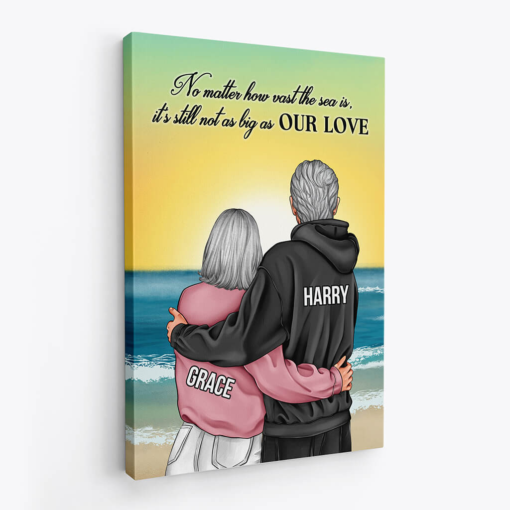 3679CUK2 no matter how vast the sea is its still not as big as our love personalised canvas for couple