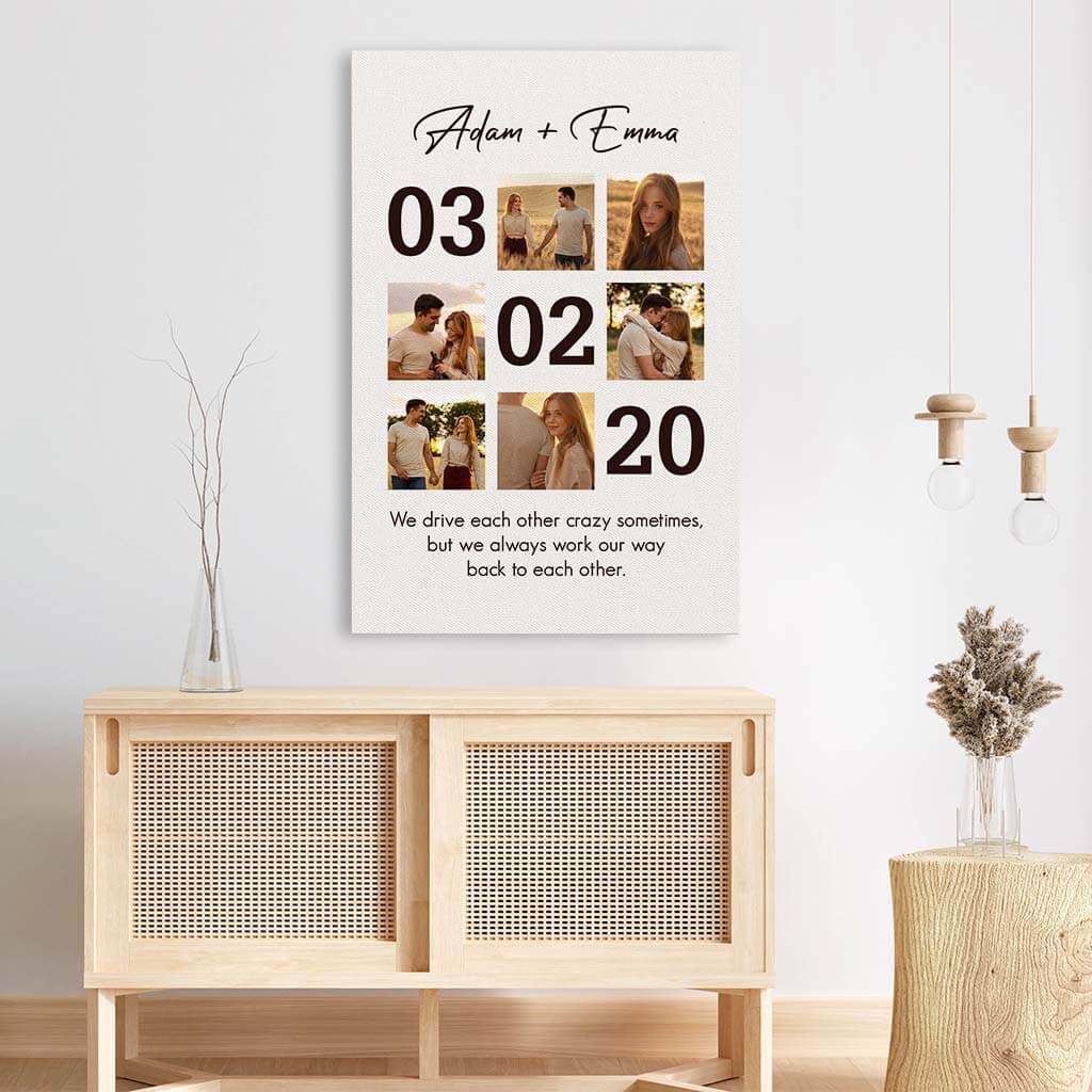 3682CUK3 we always work our way back to each other photo canvas personalised presents for couple