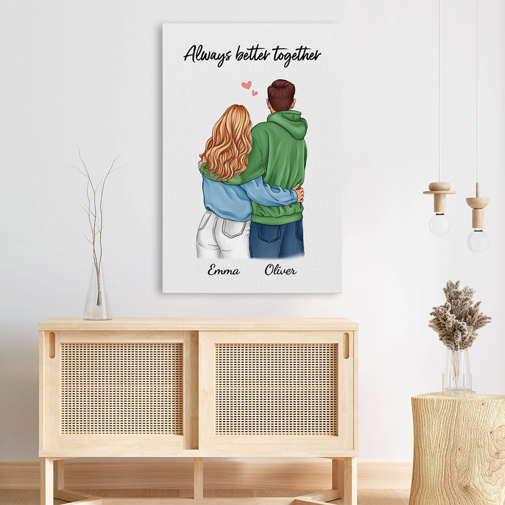 3683CUK3 always better together canvas personalised couple gifts