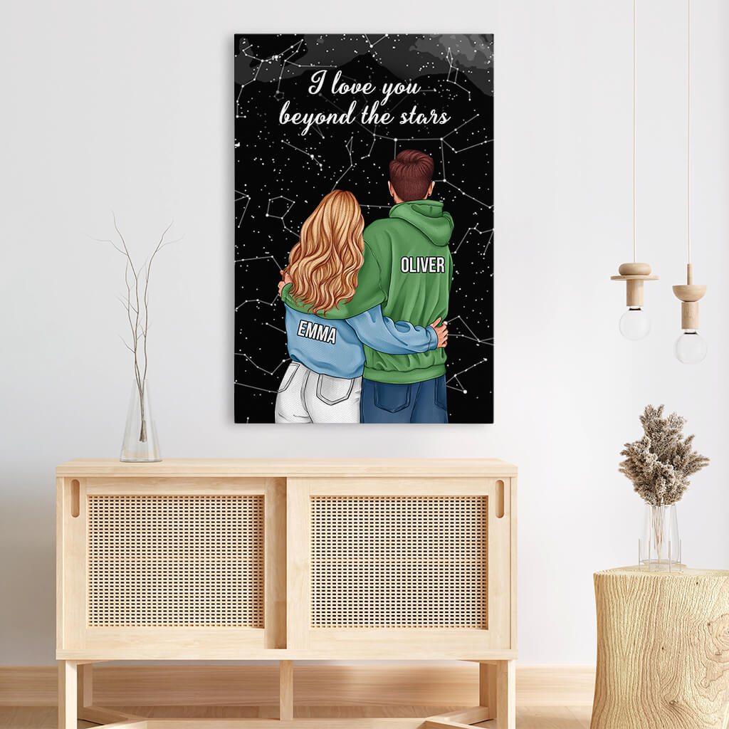 3687CUK3 i love you beyond the stars canvas personalised presents for couple