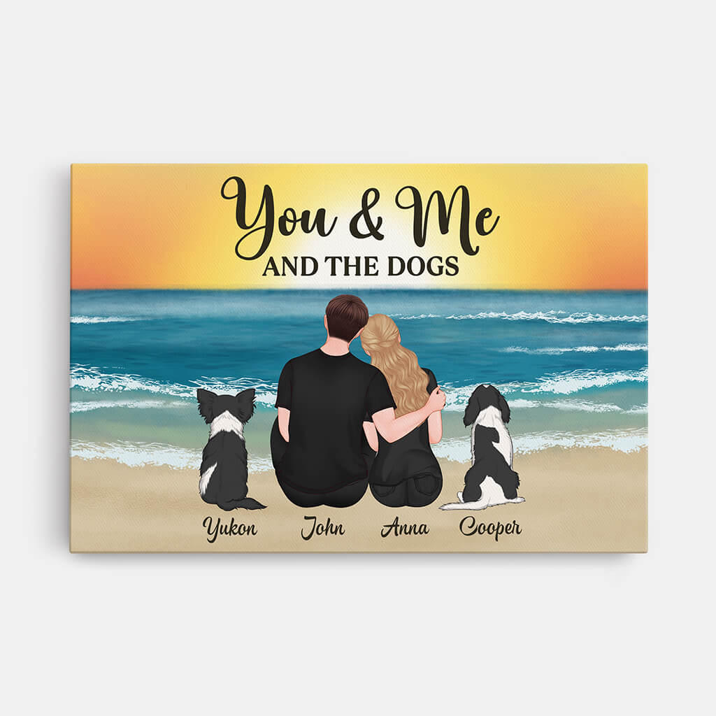 3689CUK1 you me and the dogs personalised canvas for couple