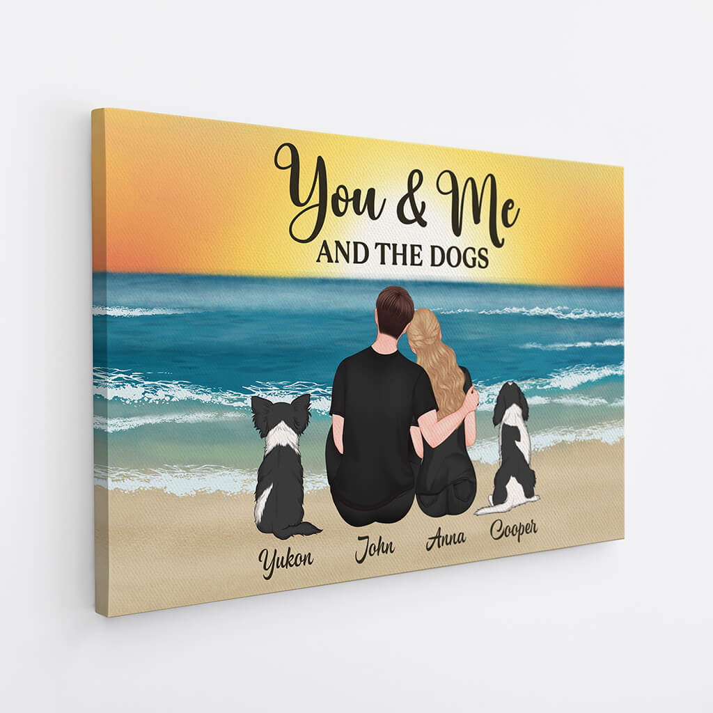3689CUK2 you me and the dogs personalised canvas for couple