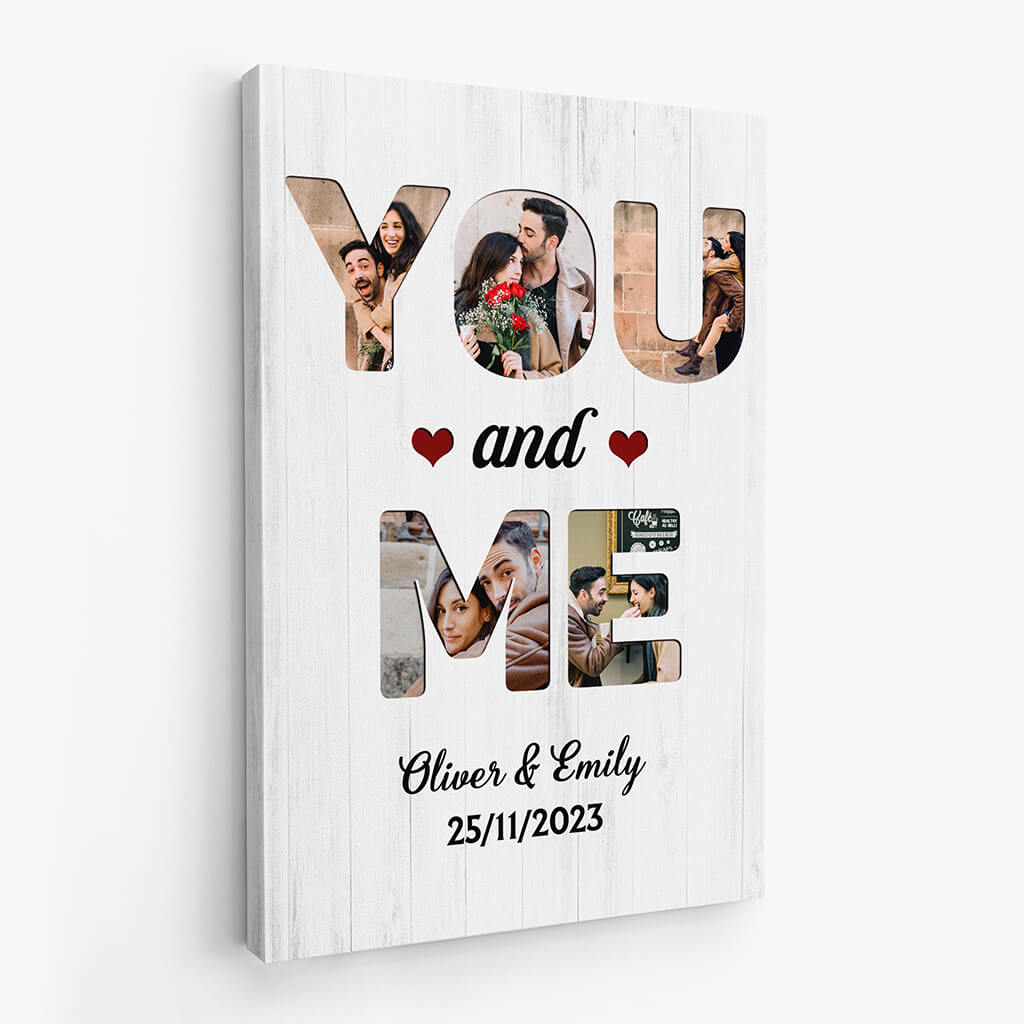 3693UK2 you and me photo collage canvas personalised gifts for couple