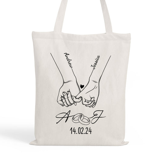 3705BUK1 personalised wedding anniversary tote bag for couples 3705bsf0g