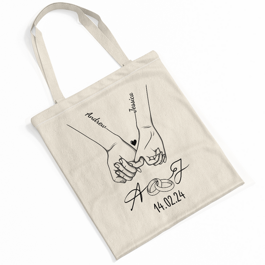 3705BUK2 personalised wedding anniversary tote bag for couples 3705bsf0g