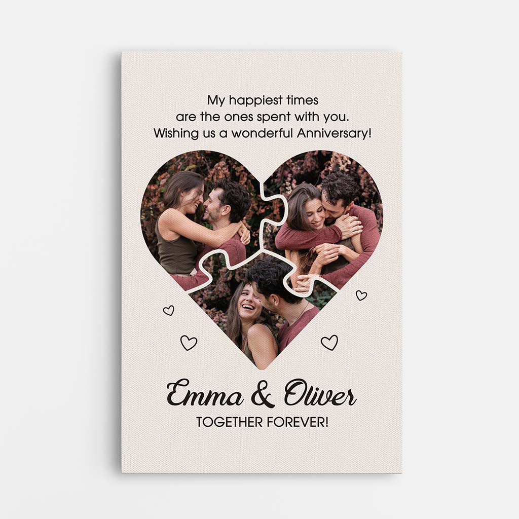 3709CUK1 my happiest times are the ones spent with you photo canvas personalised anniversary gifts for couple