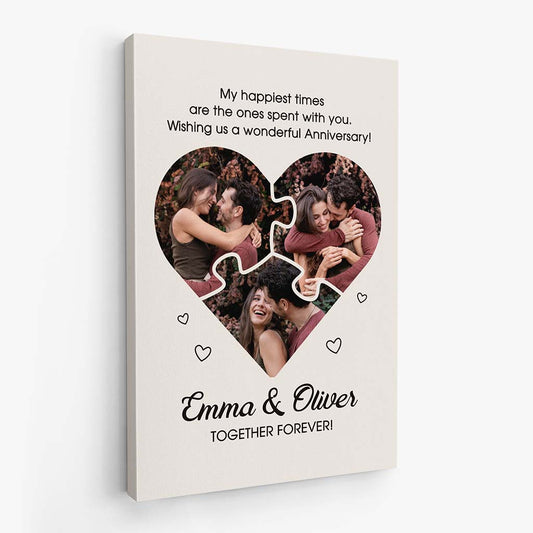 3709CUK2 my happiest times are the ones spent with you photo canvas personalised anniversary gifts for couple