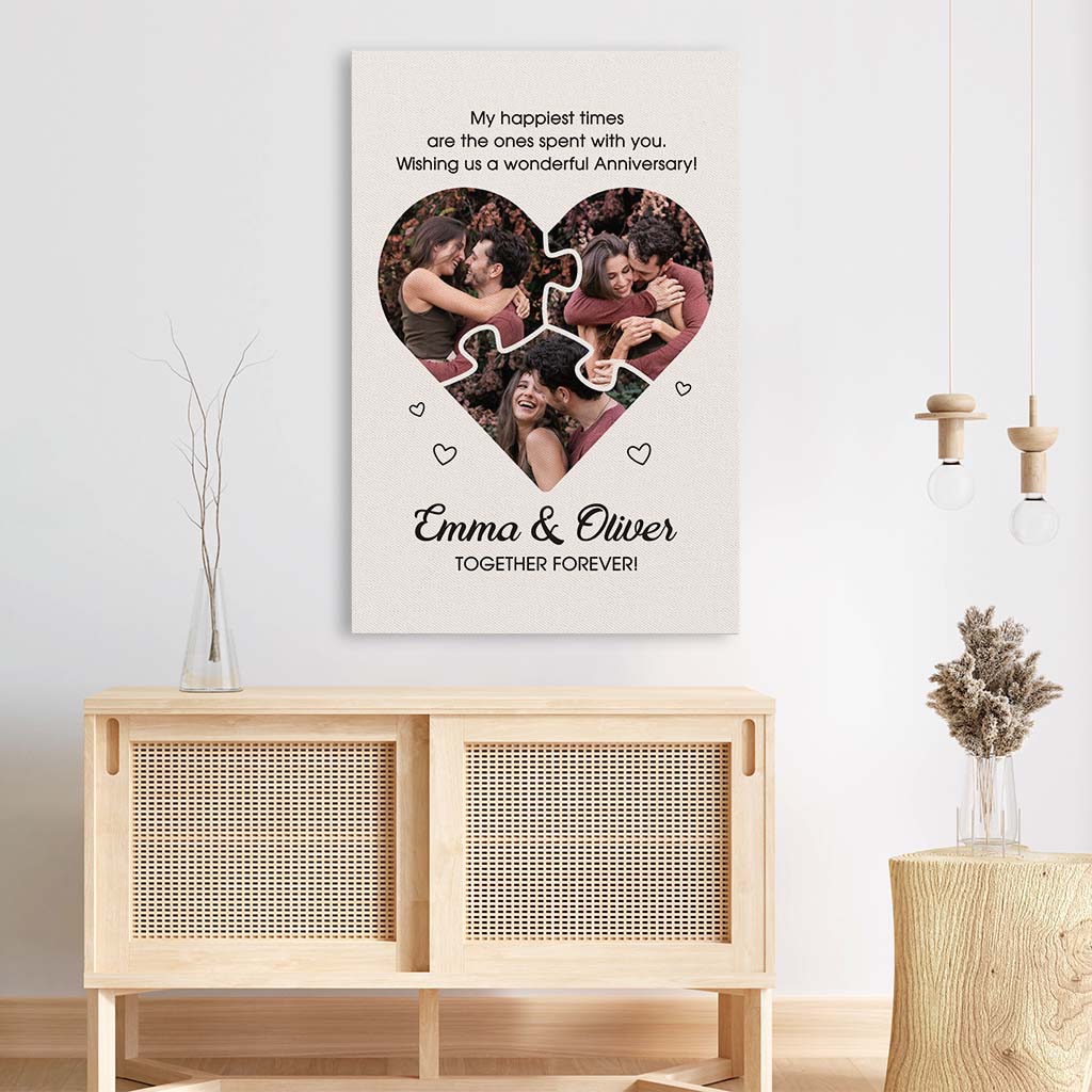 3709CUK3 my happiest times are the ones spent with you photo canvas personalised anniversary gifts for couple