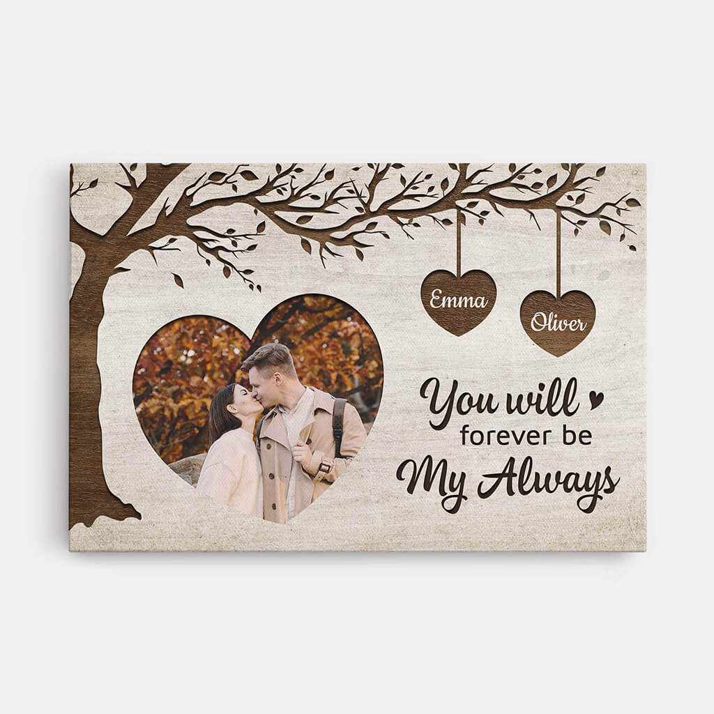 3712CUK1 you will forever be my always personalised couple photo canvas
