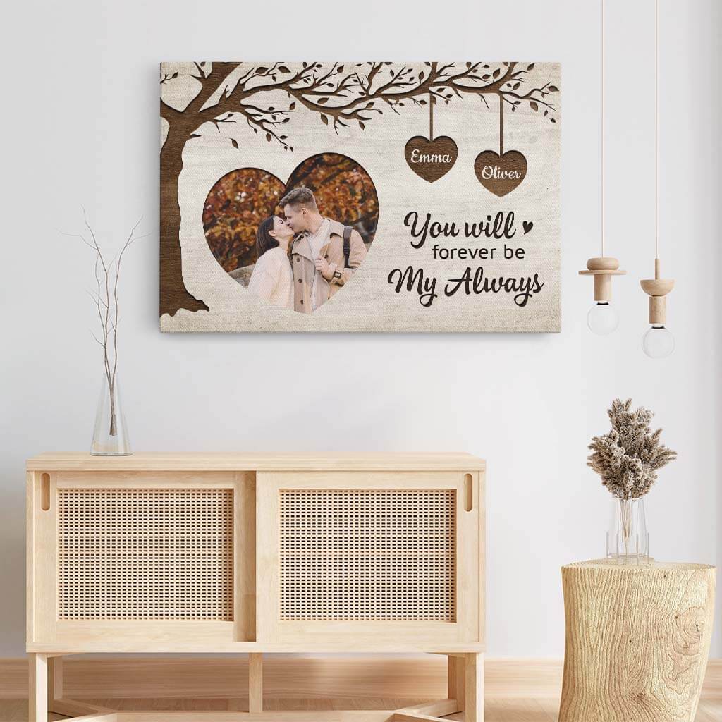 3712CUK3 you will forever be my always personalised couple photo canvas