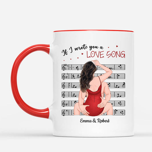 3731MUK2 if i wrote you a love song funny customised mug for couple