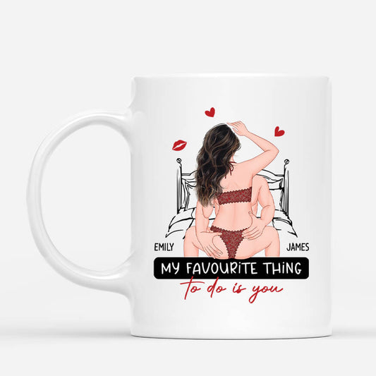 3733MUK1 my favourite thing to do is you personalised funny mug for couple