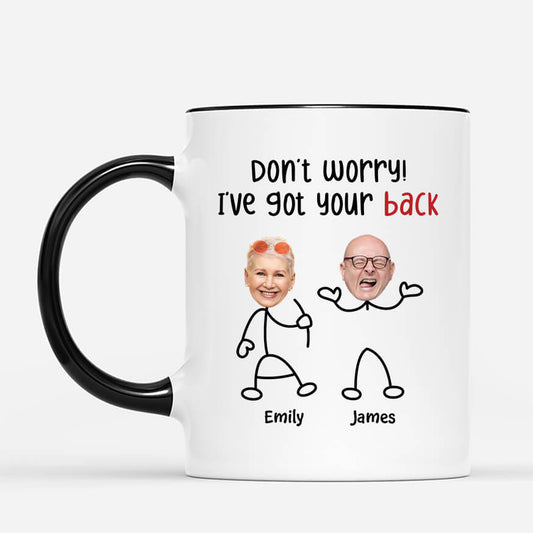3734MUK2 dont worry ive got your back funny custom couple mug