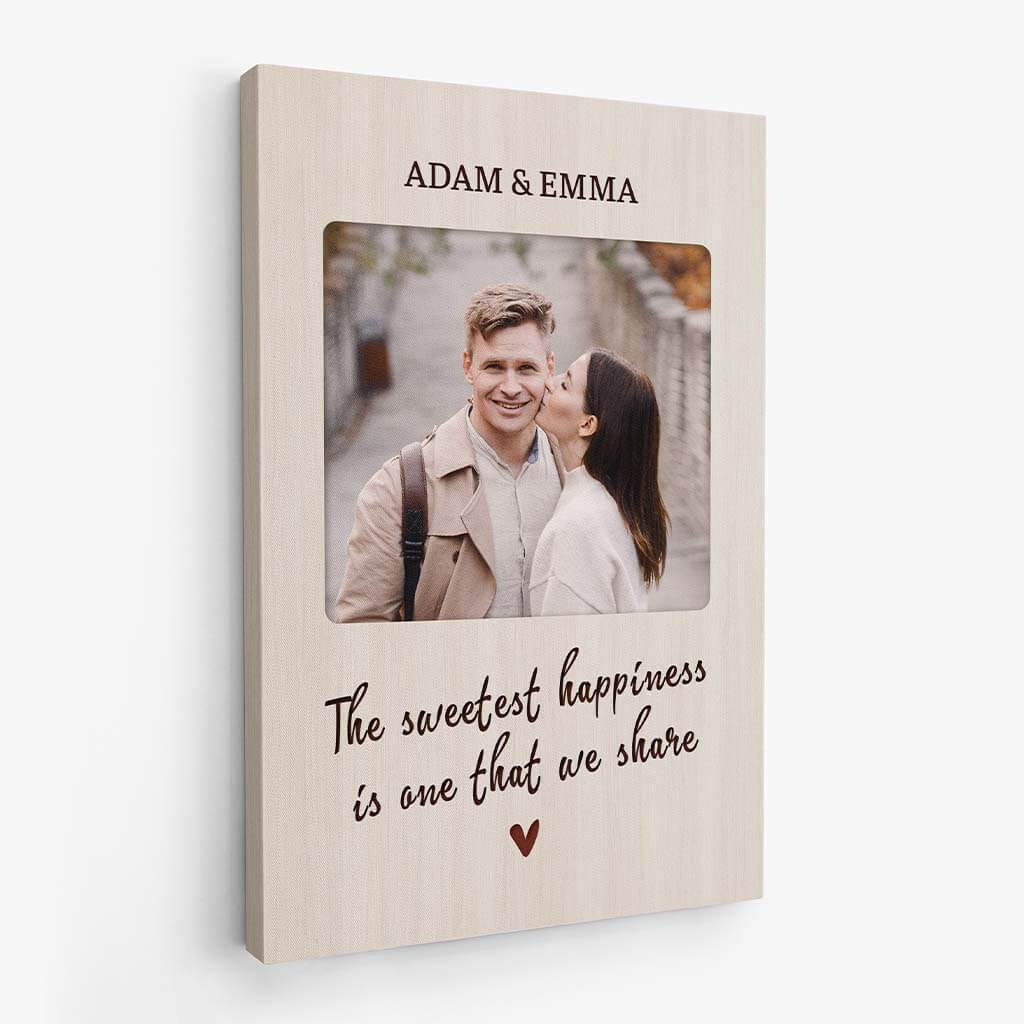 3745CUK1 the sweetest happiness is the one that we share personalised photo canvas for couple_Mockup_2