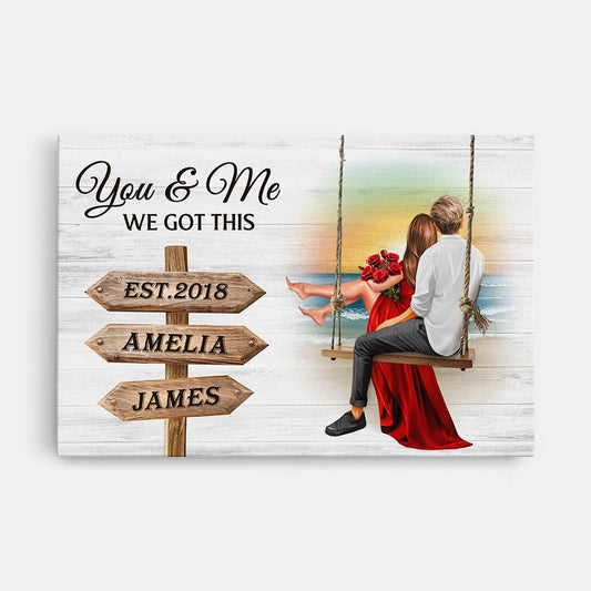 3748CUK1 you me we got this wooden street sign canvas print personalised anniversary gifts for couple_Mockup_1