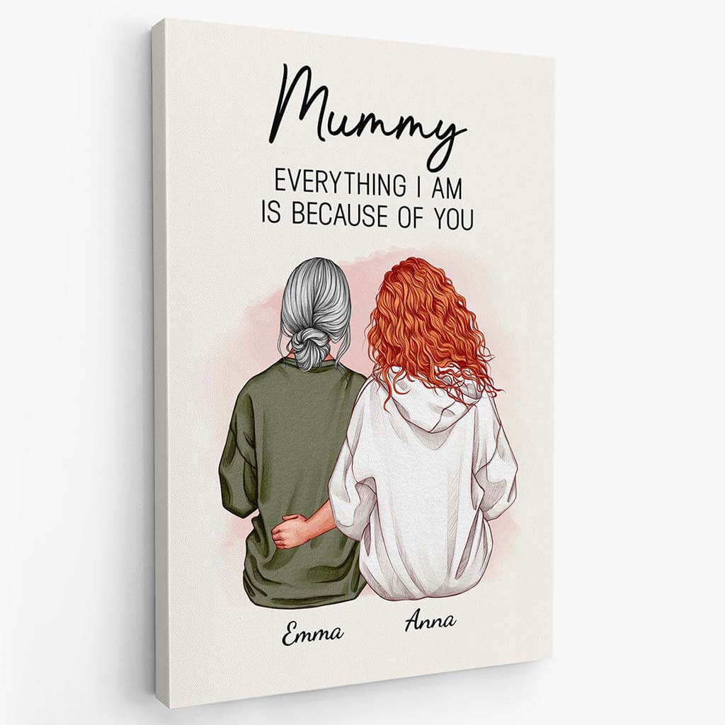 3757CUK2 everything i am is because of you personalised canvas