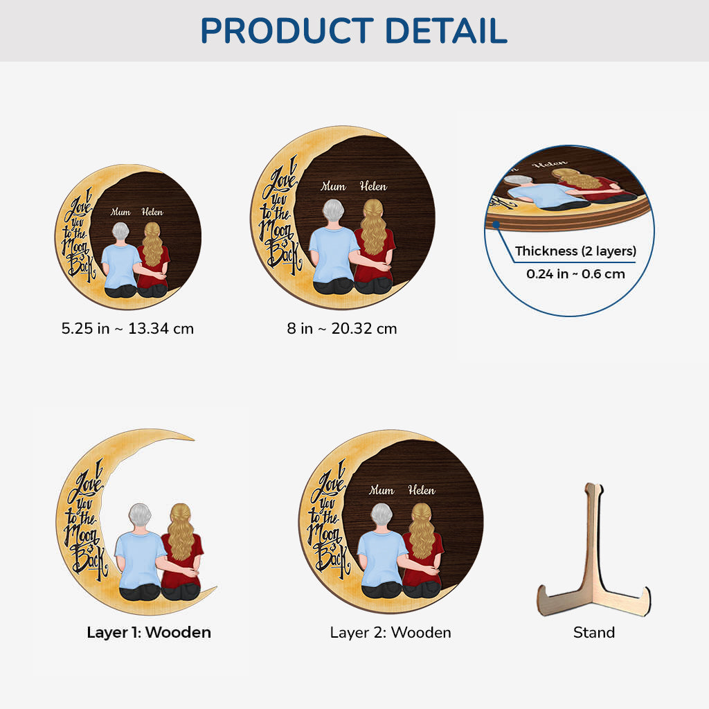 3765QUK3 i love you to the moon and back wooden plaque  personalized gifts for mom grandma  3765Q5E7A