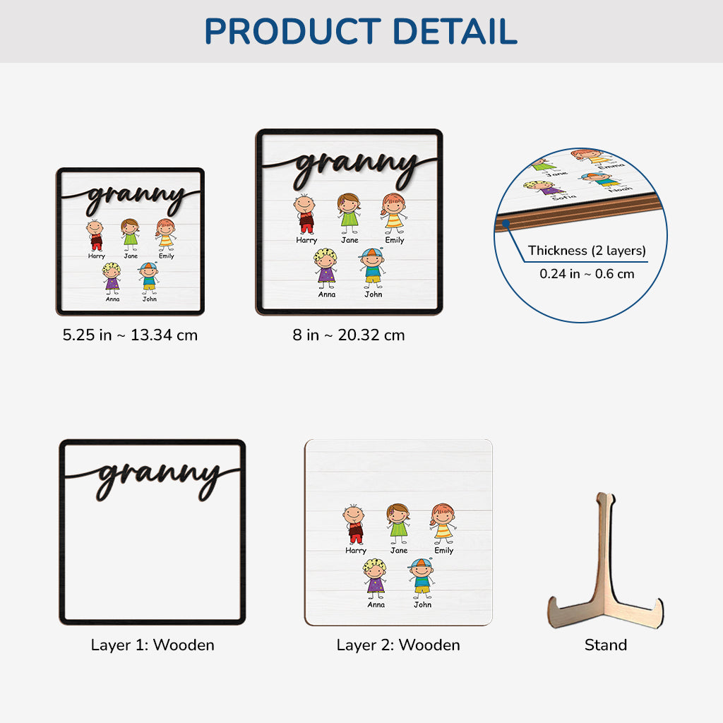 3770QUK3 grandma mommy kids wooden plaque  personalized gifts for grandma 3770Q5I5A