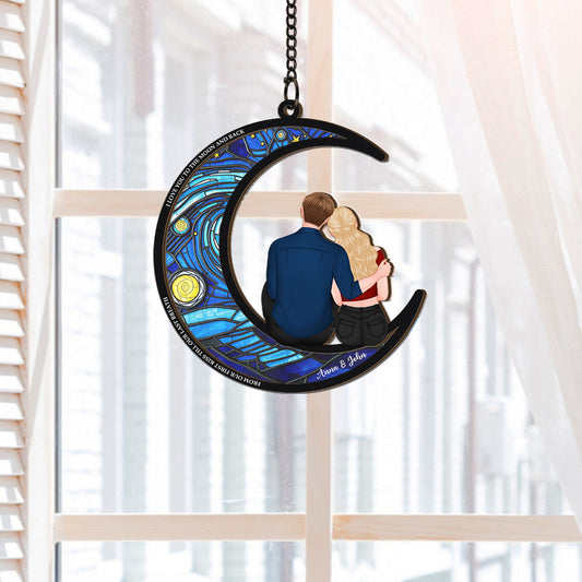 3771UUS2 i love you to the moon and back suncatcher custom gifts for couple 3771U
