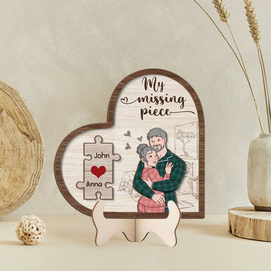 3782QUS2 my missing piece wooden plaque customized couple gifts 3782Q3H8G