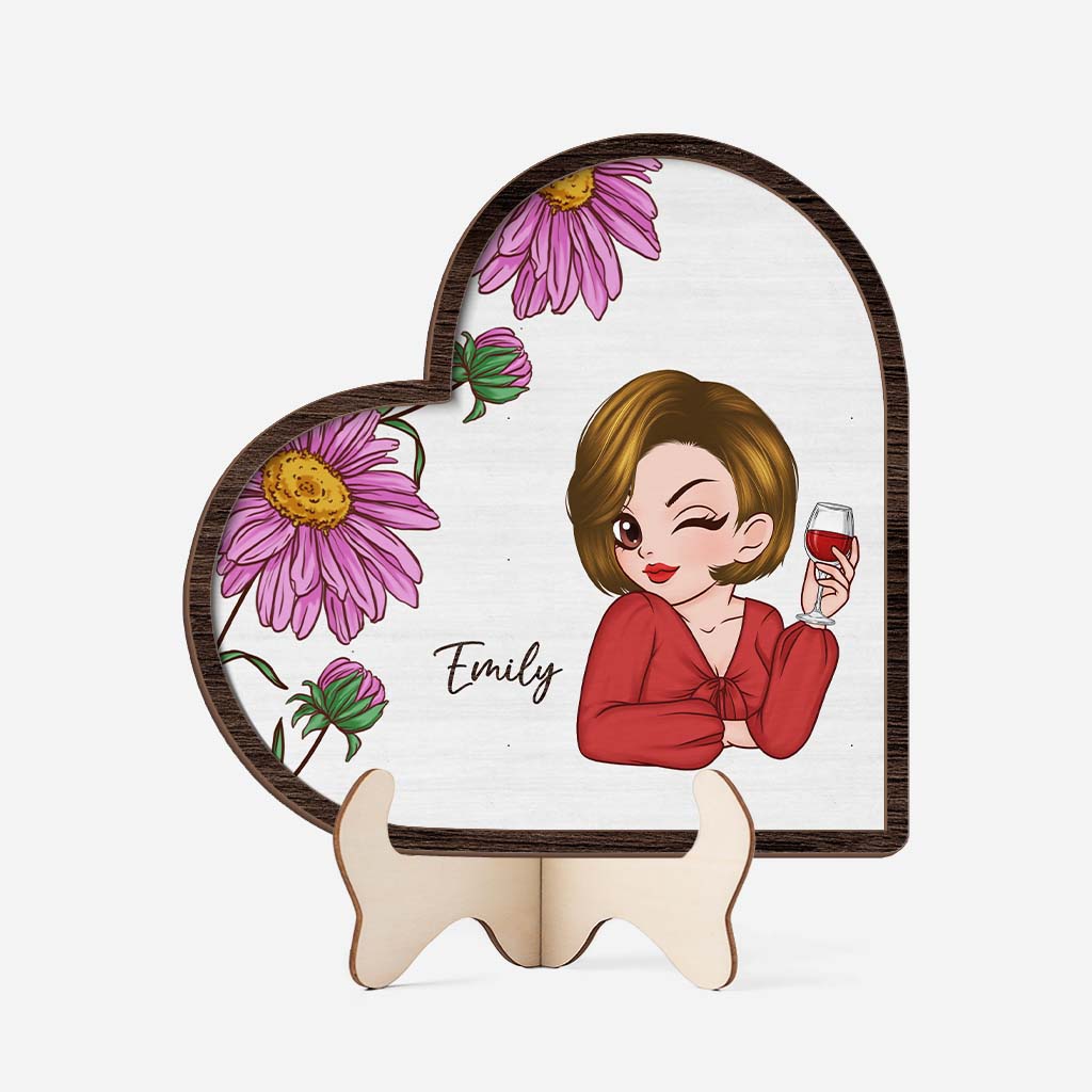 3798QUS1 girl flower wooden plaque personalized gifts for female 3798Q5L7A