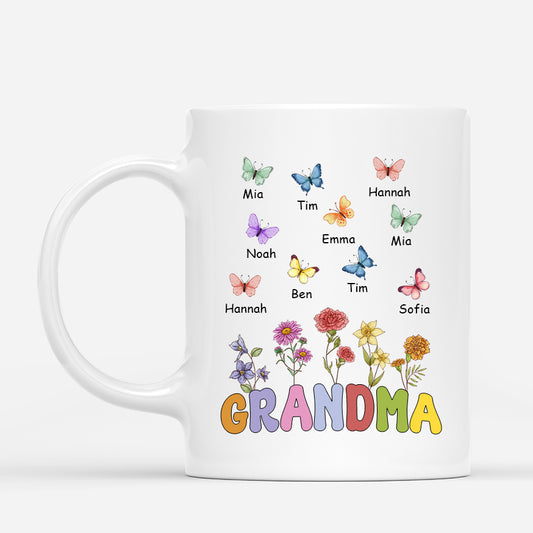 3803MUS1 flower grandma with butterfly grandkids personalized grandma mug 3803M8L7A_7c82eddd 1f66 4333 9093 ab41b8fb6731