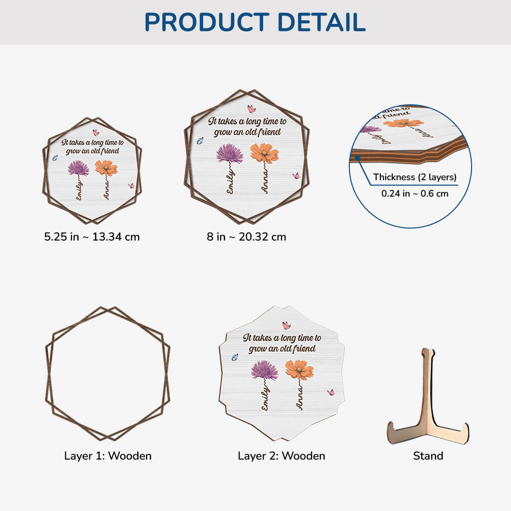 3806QUS3 it takes a long time to grow an old friend  personalized wooden plaque 3806Q3I5F