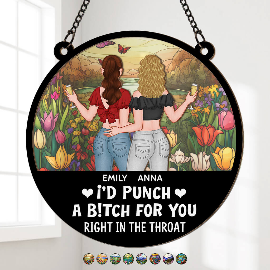 3810UUS1 id punch a btch for you personalized window hanging suncatcher ornament personalized best friends gifts 3810U3H8F