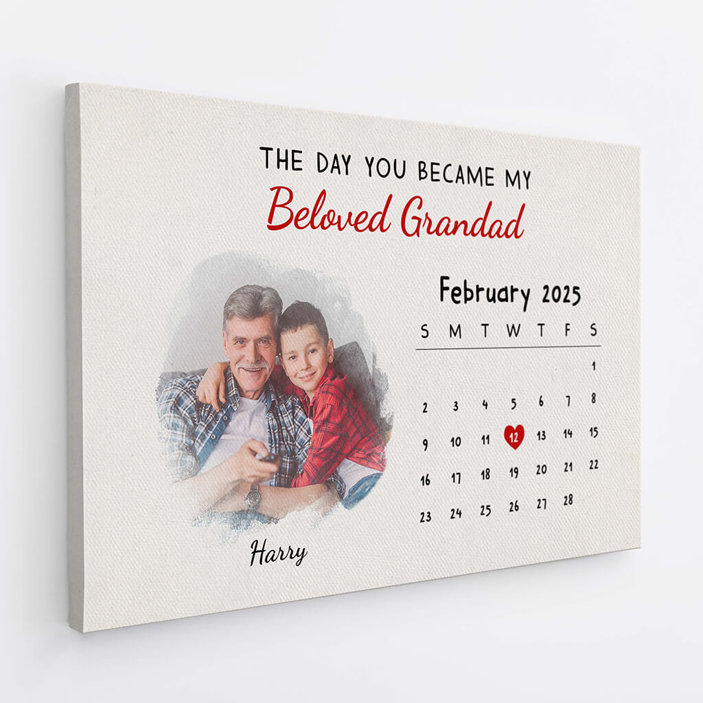 3814CUK2 the day you became my beloved grandma custom calendar photo canvas print 3814CTE5A