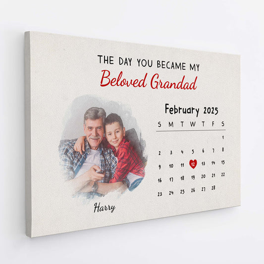 3814CUK2 the day you became my beloved grandma custom calendar photo canvas print 3814CTE5A