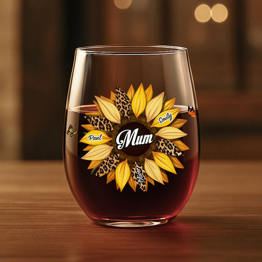 3827IUk1 sunflower wine glasses personalized gifts for mom grandma 3827IKL5A
