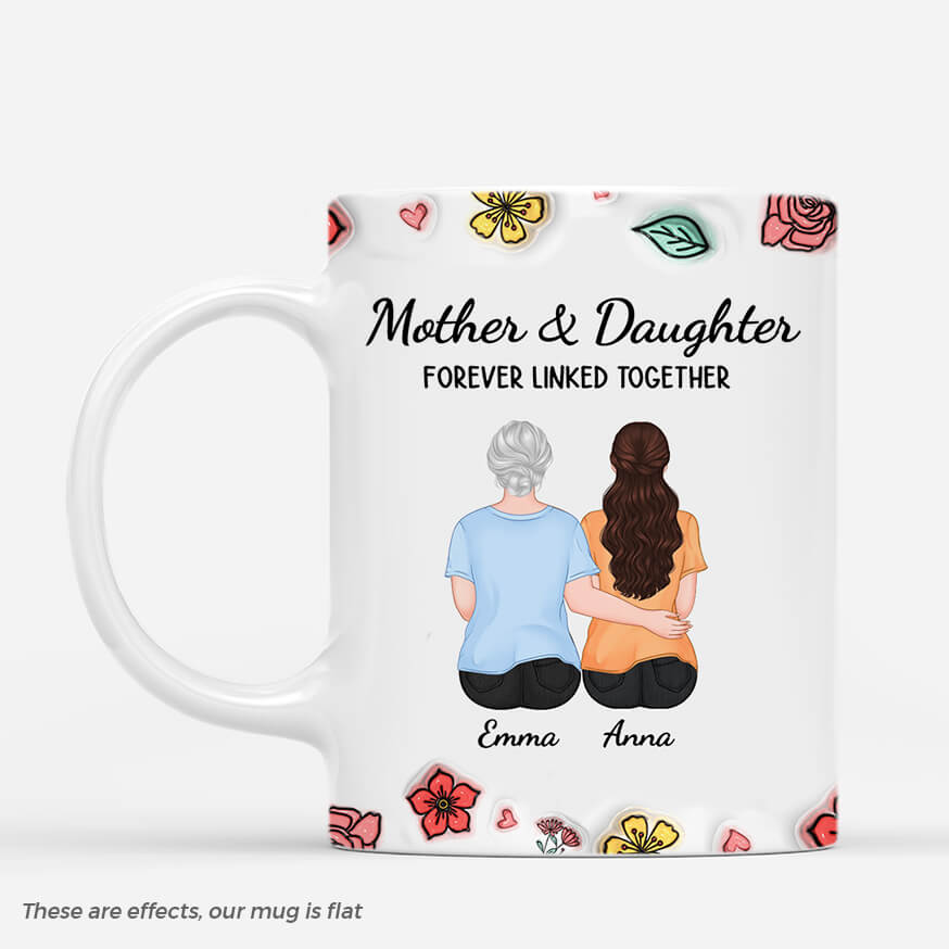 3844MUK1 personalised mother daughter forever linked together 3d mug 3844M_11ed9361 1a75 4a14 85a3 b2516c30882f