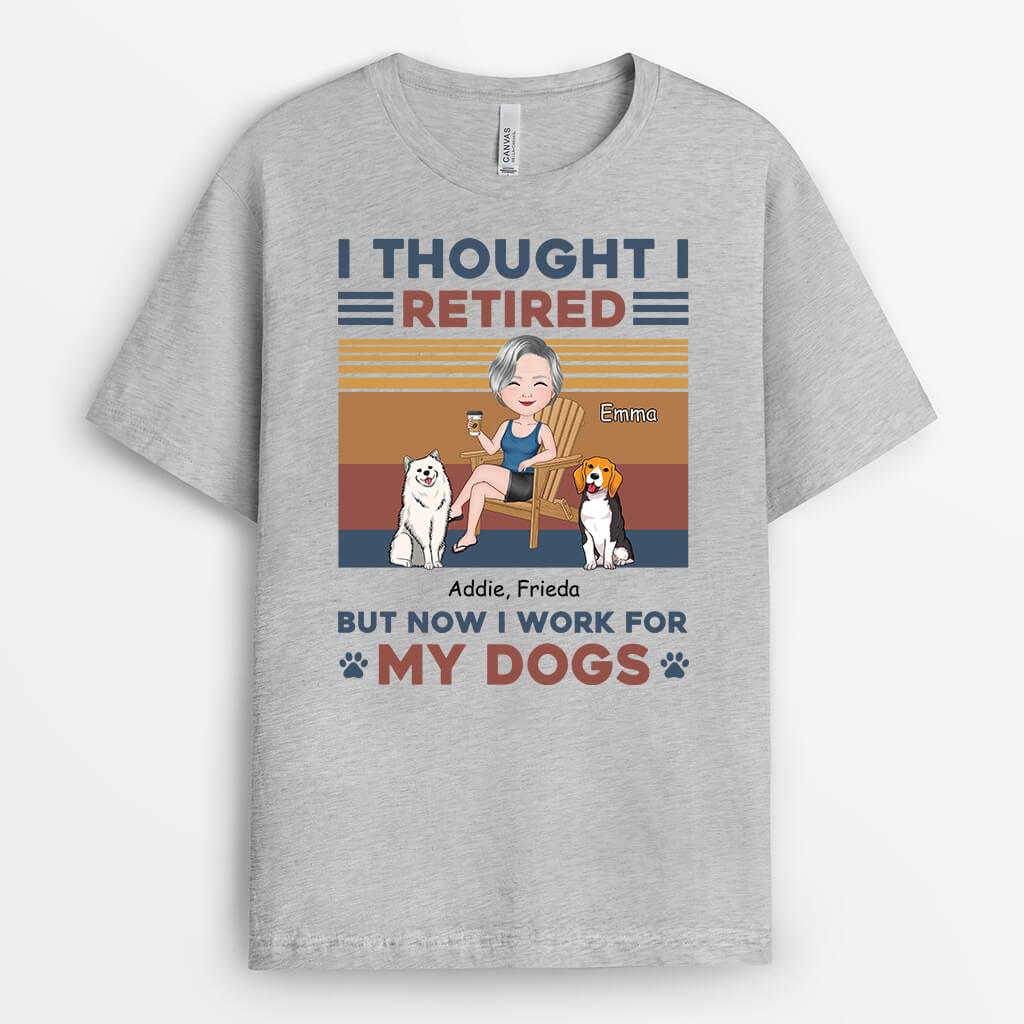 3845AUS1 personalized dog mom gifts funny retirement t shirts for women 3845AT40C