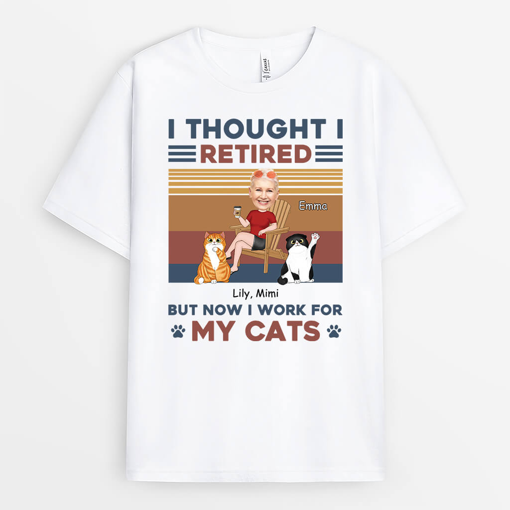 3845AUS2 personalized retirement gifts for women cat shirts for humans 3845AT40D