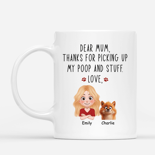 3846MUS2 personalized gifts for dog moms funny dear dog mom mug_ 3846MTN0A