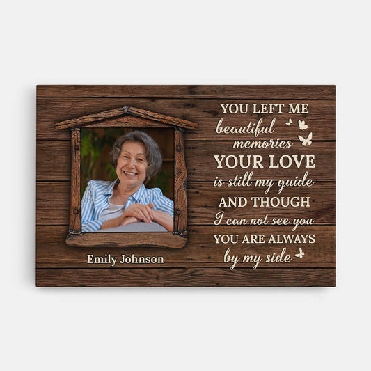 3857UK1 personalised you are always by my side memorial photo canvas 3857