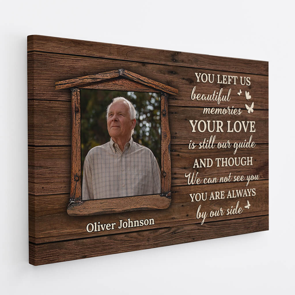 3857UK2 personalised you are always by my side memorial photo canvas 3857