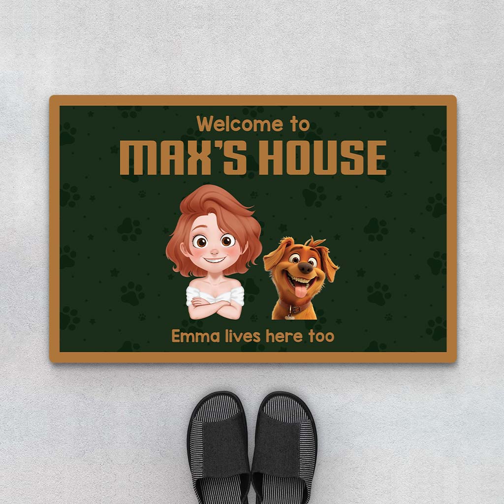 3859DUK1 Personalised Funny Dogs Welcome Doormat_ 3859D5H0C Copy