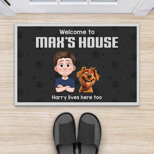 3859DUK2 Personalised Funny Dogs Welcome Doormat_ 3859D5H0C Copy
