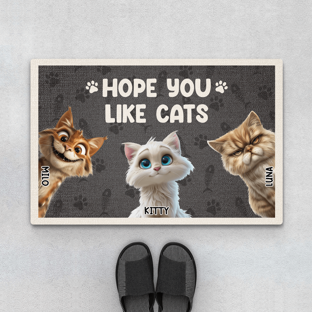 3872DUS1 custom presents for cat lovers hope you like cats doormat_ 3872DTN5D