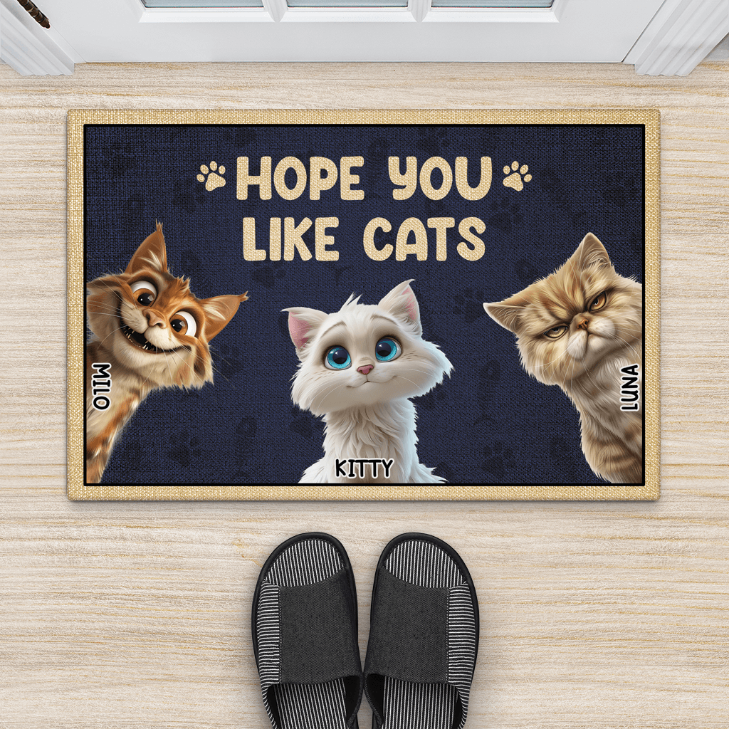 3872DUS2 custom presents for cat lovers hope you like cats doormat_ 3872DTN5D