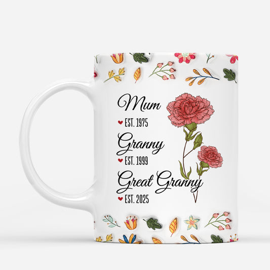 3881MUK1 personalized gifts for mothers day floral 3d printing effect mug 3881M8L7A_6f90749c 8442 49c8 80a0 28846c57c42e