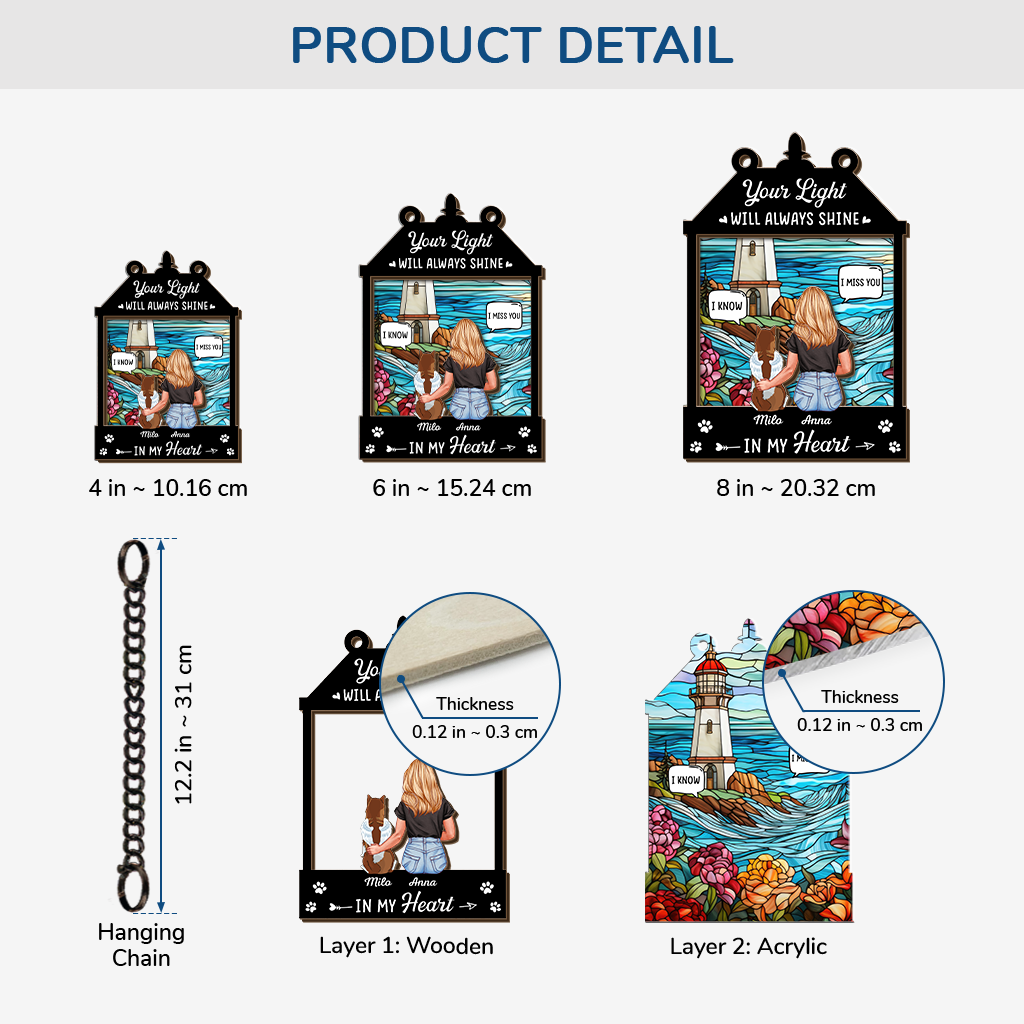 3884UUS3 personalized window hanging suncatcher ornament dog memorial gifts for dog moms 3884U3V0C