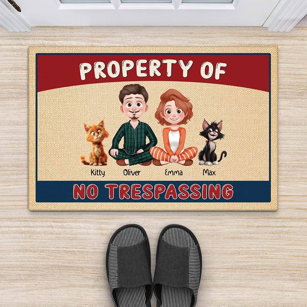 3886DUS2 personalized cat lovers gifts funny cat doormat_ 3886D6M0I