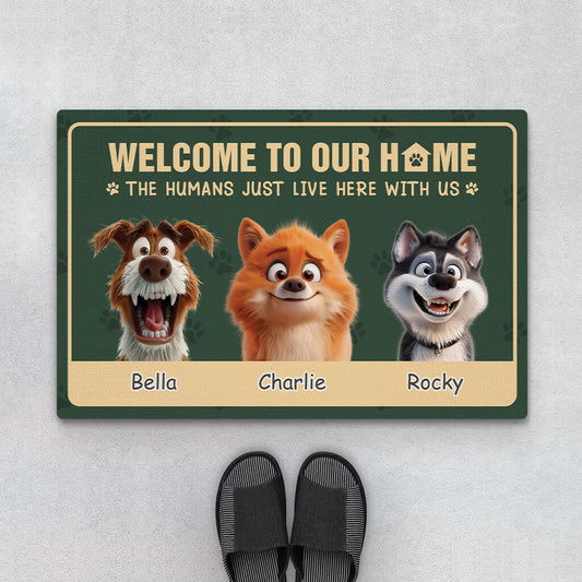 3891DUK1 Personalised Welcome to Our Home Doormat_ for Dog Owners 3891DKH5C