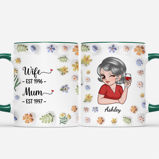 3898MUS2 personalised wife est mum est grandma est 3d printing effect mug 3898MTL8C