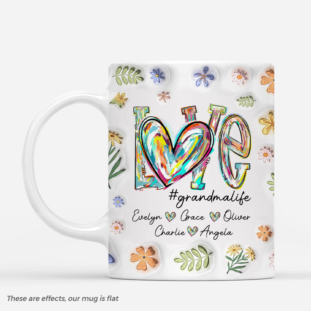 3899MUS1 personalized gifts for a grandmother_ grandma 3d printing effect mug 3899MT45C